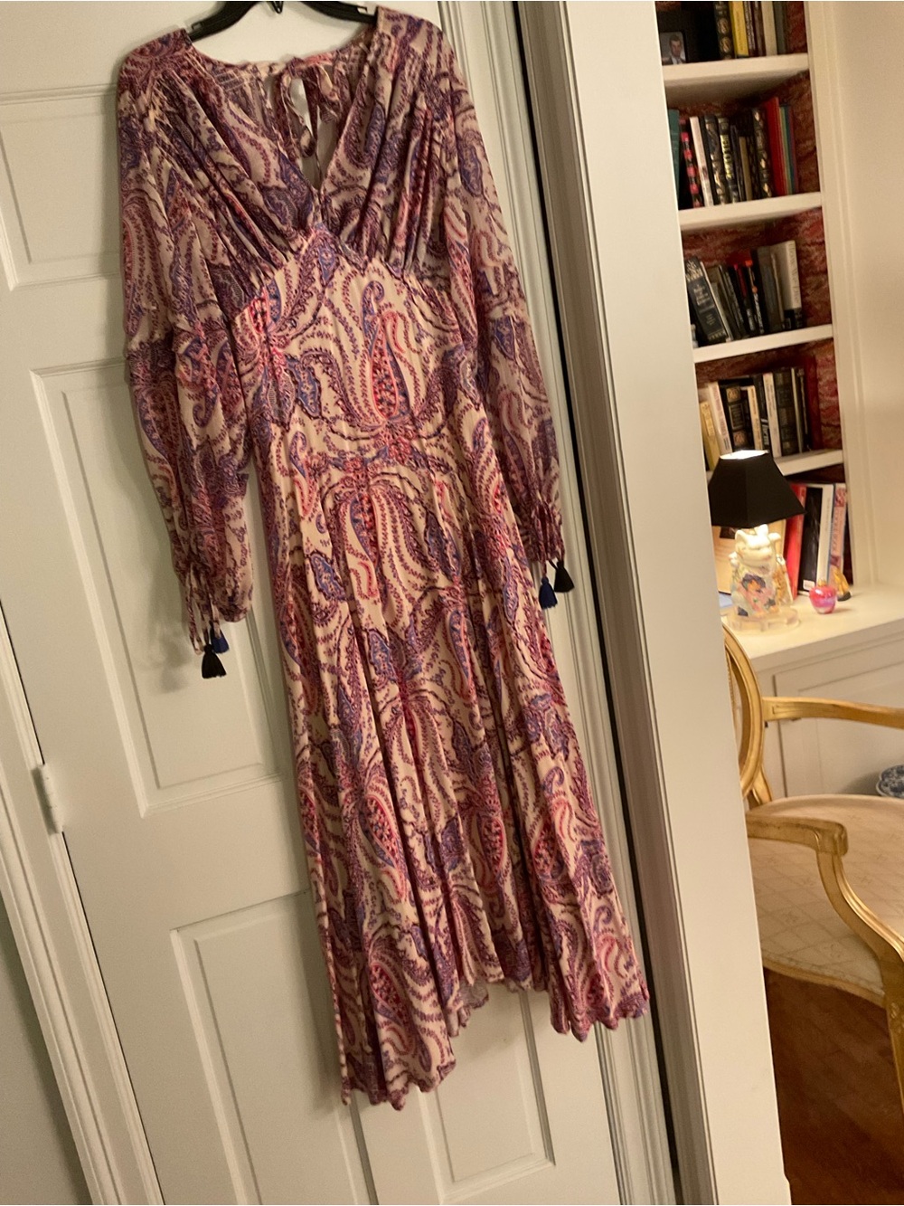 Free People Paisley Maxi Dress in Purple and Cream